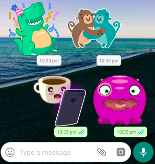 Chating Menggunakan WhatsApp Stiker
